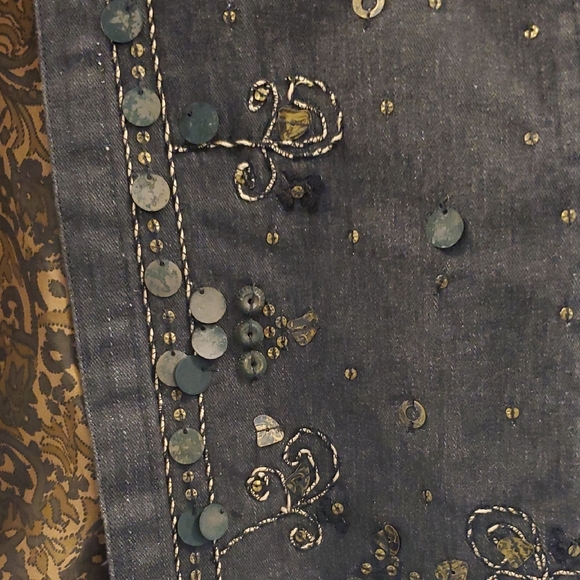 Coldwater Creek Dark Gray Embellished Utility Jacket - Picture 7 of 8